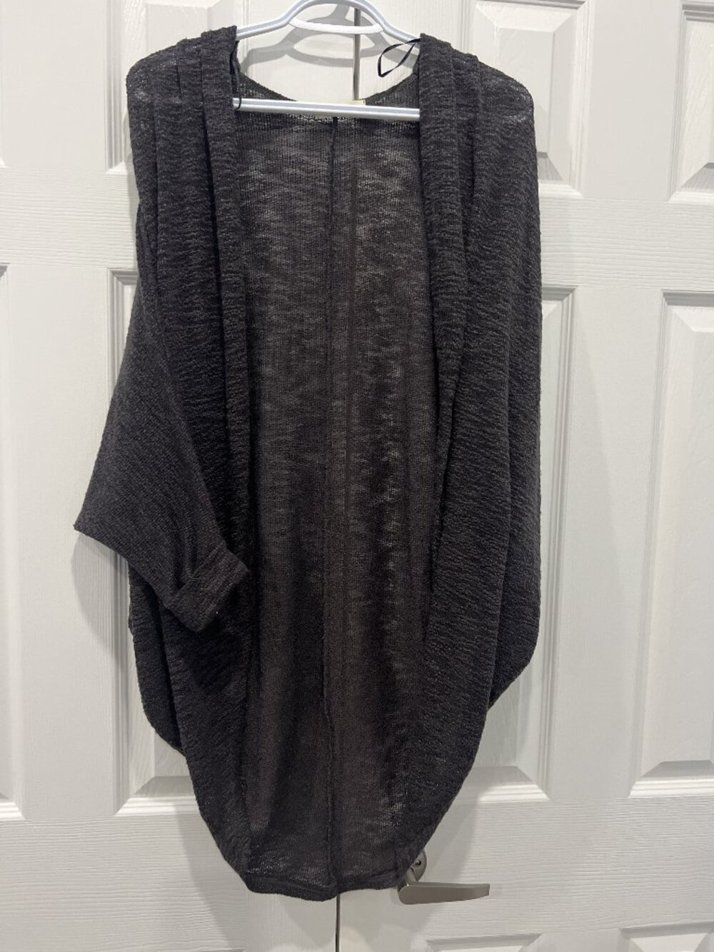 Oversized Black Knit Cocoon Cardigan Batwing Sleeve